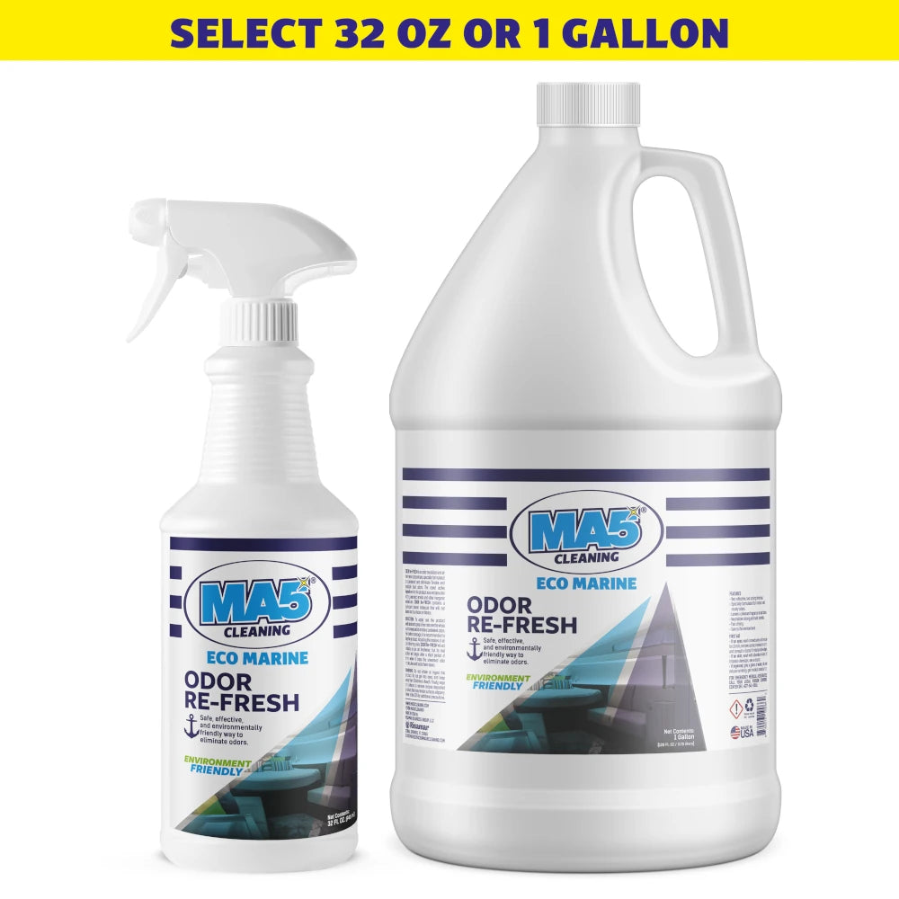 blue wave fish box cleaner MA5x Eco-Marine Odor Re-Fresh | Odor Eliminator for Boats | Environment Friendly | Concentrate Formula | Gallon