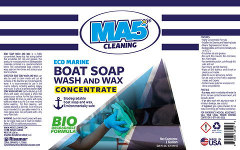All-Purpose Boat Soap Wash and Wax - Concentrated Marine Cleaner for Interior & Exterior