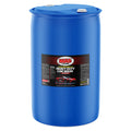 A large, sealed blue 55-gallon plastic drum of MA5X Premium Concentrated Car Wash Soap. The product label features a red sports car and a title that reads "MA5X Cleaning, Heavy-Duty Car Wash." The drum is sitting in a white studio-lit environment.