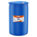 A large, sealed blue 55-gallon plastic drum of MA5X Orange Hand Soap. The product label features a detailed image of oranges and a title that reads "MA5X Cleaning, Orange Hand Soap". The drum is sitting in a white studio-lit environment.