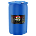A large, sealed blue 55-gallon plastic drum of MA5X Ultra Shine UV Protectant. The product label features a car's dashboard and a title that reads "MA5X Cleaning, Ultra Shine Protectant" with a green apple fragrance. The drum is in a white studio setting.