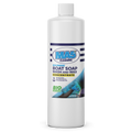 A large white plastic 32oz bottle of MA5x Cleaning Eco Marine Boat Soap Wash and Wax Concentrate. The label features blue and green text with an image of a person cleaning a boat surface. Key phrases on the label include “Biodegradable,” “Eco-safe,” “Environmentally safe,” and “Bio Formula.”