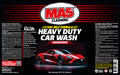 MA5x Cleaning Heavy Duty Car Wash concentrate 32 oz  label with a red sports car on a black background