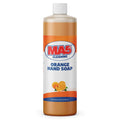 A 32 oz bottle of MA5X Orange Hand Soap with a orange and white label.