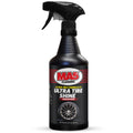 Black 32 oz spray bottle of MA5x Ultra Tire Shine, white and yellow letters on a black background with a tire and rim.
