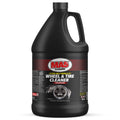 Black Gallon Container of MA5x Wheel & Tire Cleaner, label with a black background and tire and rim being washed. 