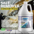 MA5x Salt Remover Gallon Container with a boat being cleaned in the background, with text description about uses and safe formula.