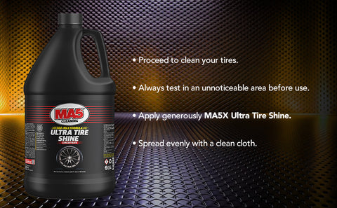 MA5X Ultra Tire Shine: Long-Lasting Non-Sling Wet Look Dressing