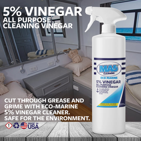All-Purpose Vinegar Cleaner for Home and Boat - 5% Vinegar for Stains and Spots