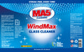 MA5x WindMax Glass Cleaner label with blue background and product details.